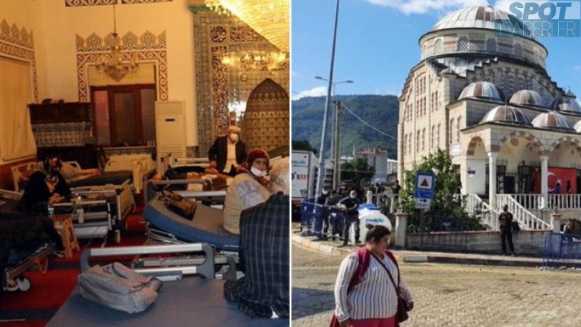 Sel mağdurlarına hizmet veren cami, Erdoğan’ın namaz kılması için boşaltıldı