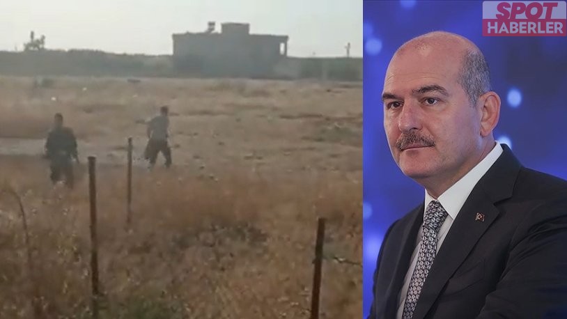 Suriye sınırından ellerini kollarını sallayarak giriyorlar