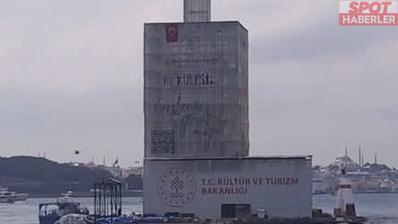 Restorasyonu devam eden Kız Kulesinin içinden fotolar paylaşıldı