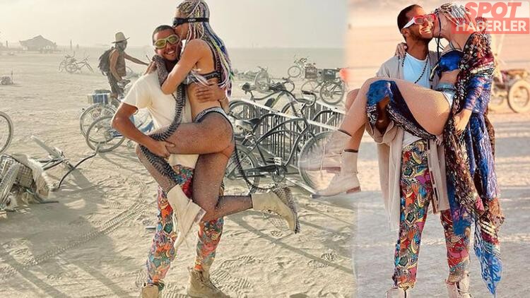Şeyma Subaşı Burning Man’de Mohammed Alsaloussi ile poz verdi