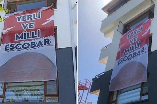 “Yerli ve Milli Escobar” pankartı için polis binayı bastı