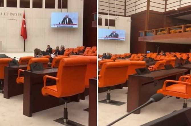 Sansür Yasası Meclis’te görüşülüyor; AKP sıraları bomboş