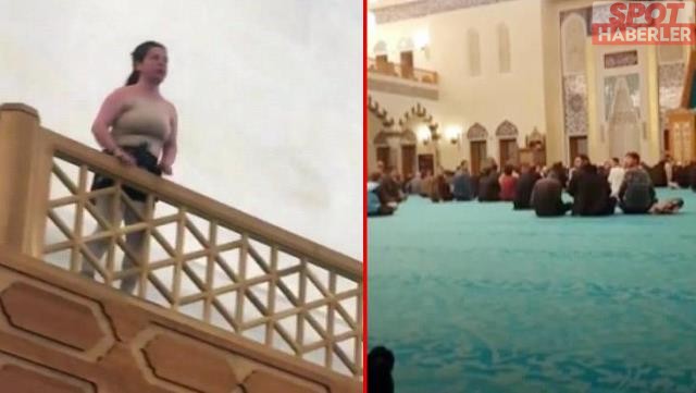 Bir anda ortaya çıkıp cami cemaatine hakaretler savurdu