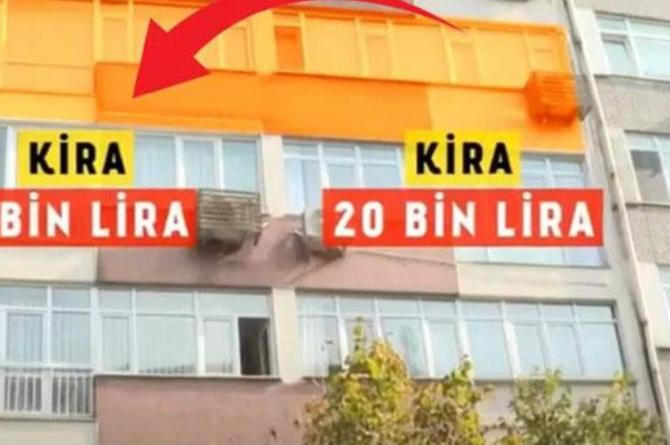 Aynı apartmanda iki ev, birinin kirası 3 bin TL birinin 20 bin!