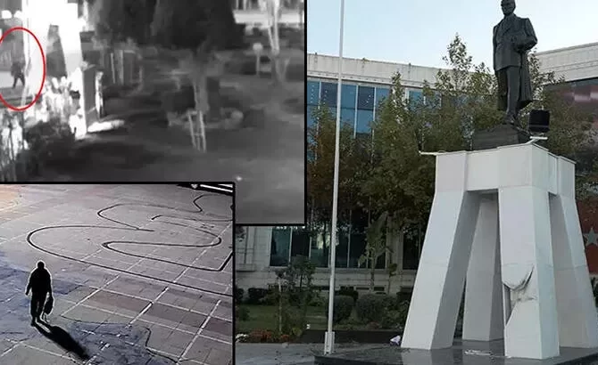 Antalya’da Atatürk Anıtı’na çirkin saldırı