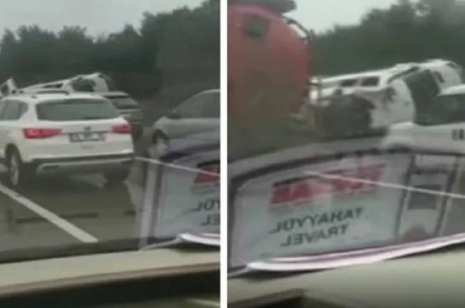 Minibüs devrildi: Yaralılar var