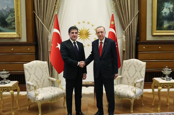 Erdoğan, Ankara’da Barzani’yi kabul etti