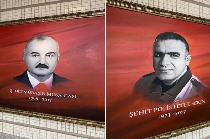 Şehit Sekin ve Can’ın yağlı boya portreleri adliye duvarlarına asıldı