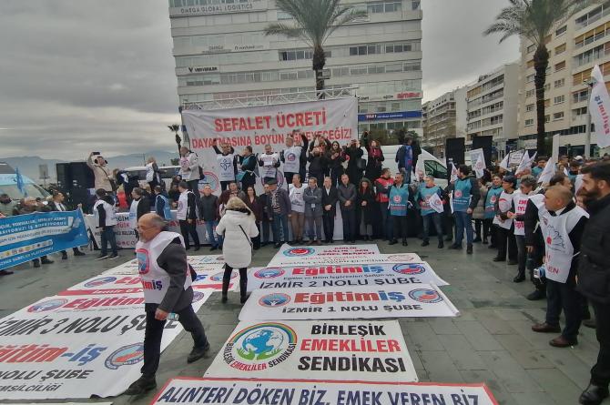 Çalışan ve emekli sendikalarından İzmir’de ortak eylem