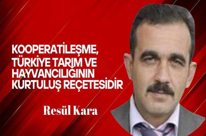 Resül Kara yazdı… Kooperatifleşme, Türkiye tarım ve hayvancılığının kurtuluş reçetesidir
